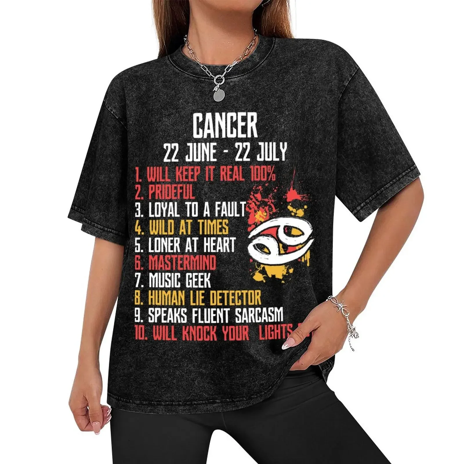 Cancer Facts Zodiac Sign Birthday T-Shirt anime stuff blacks tops luxury clothes men