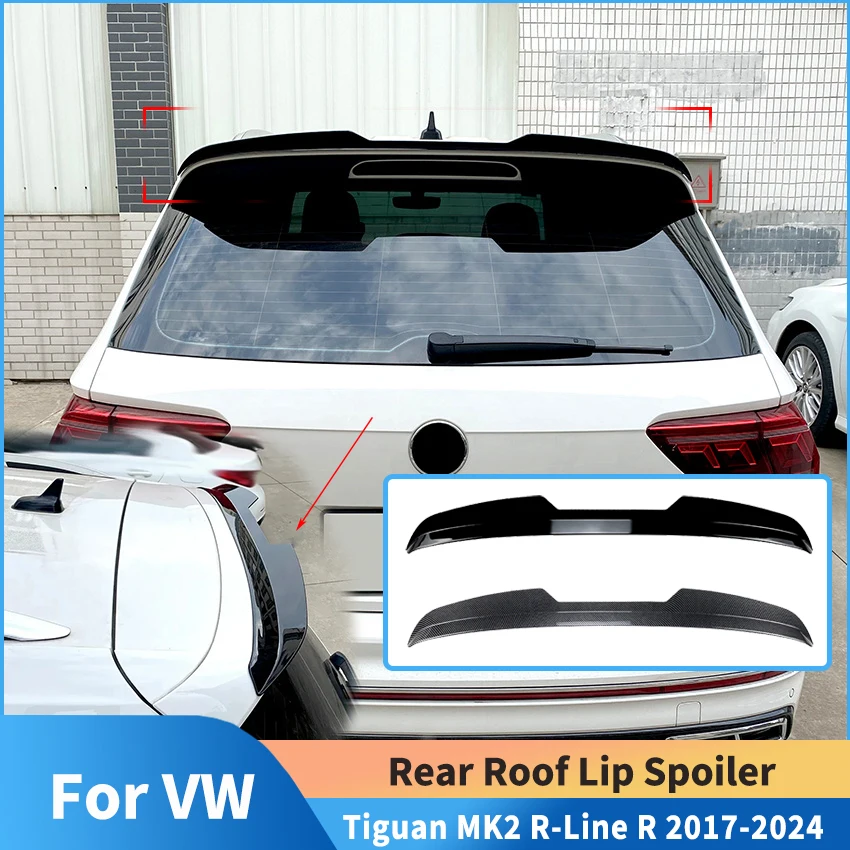 زعنفة خلفية للشفاه للسقف الخلفي لسيارة Volkswagen VW Tiguan MK2 R-Line R 2017-2024 أجنحة ذيل طراز ماكستون سبويلر رياح ثابتة