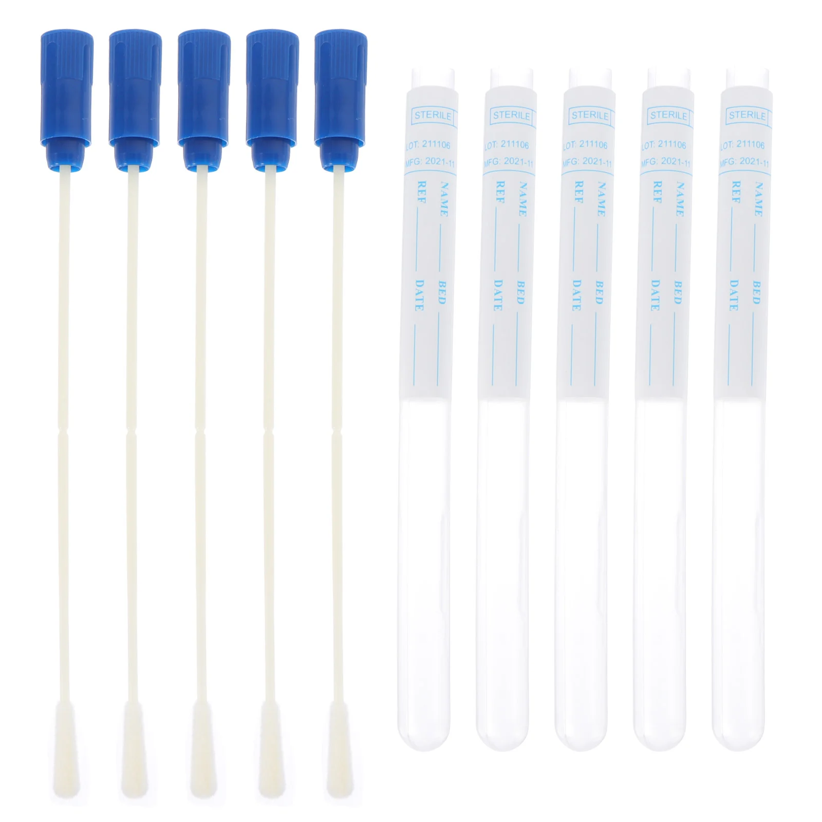 

50 Sets Sampling Swab Oropharyngeal Sample Collection Swabs Sterile Polyester Tipped Applicator Flocked Appendix