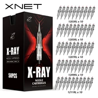 XNET X-RAY 50 Uds cartuchos de tatuaje revestimiento redondo mixto Magnum RS M1 agujas de tatuaje de seguridad esterilizadas desechables para máquina de tatuaje