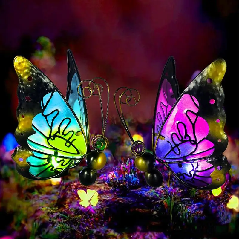 Outside Butterfly Lights Solar Garden Waterproof Light LED Atmosphere Decoration Light Lawn Lights For Pathway Patio Garden