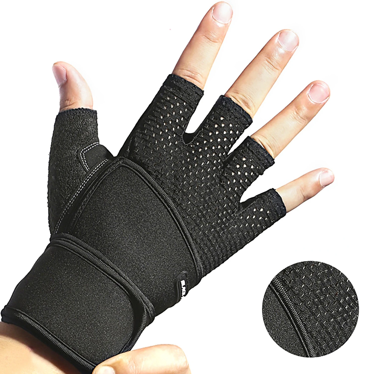 Guantes de medio dedo para hombre, manoplas antideslizantes, suaves y transpirables, para Fitness, motocicleta y deportes al aire libre