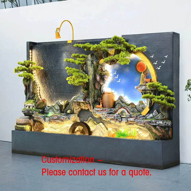 

custom.Elegant Fountain Set Yard Garden Decoration Large Fountain Waterfall Bonsai Fountains Zen Flows Outdoor