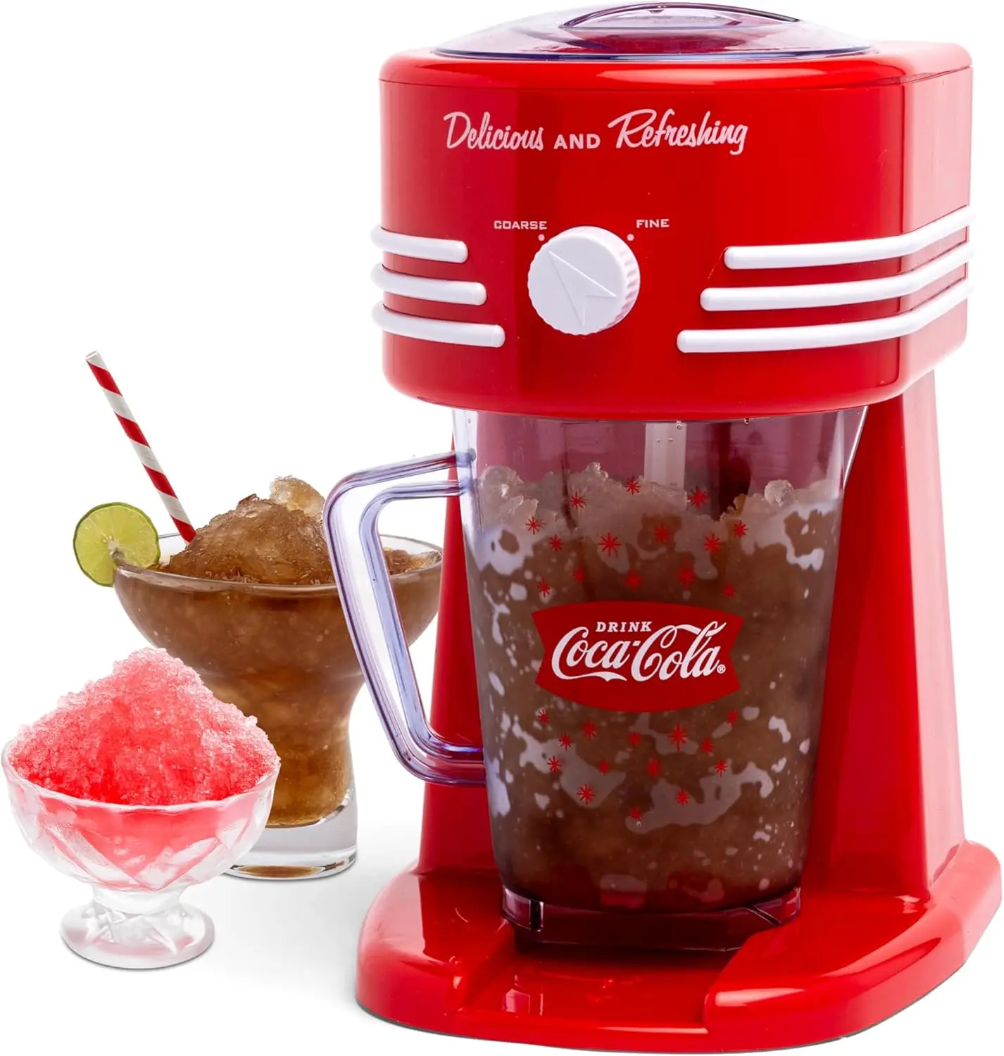

Coca-Cola Frozen Drink Maker and Margarita Machine for Home - 40-Ounce Slushy Maker with Stainless Steel Flow Spout - Ea