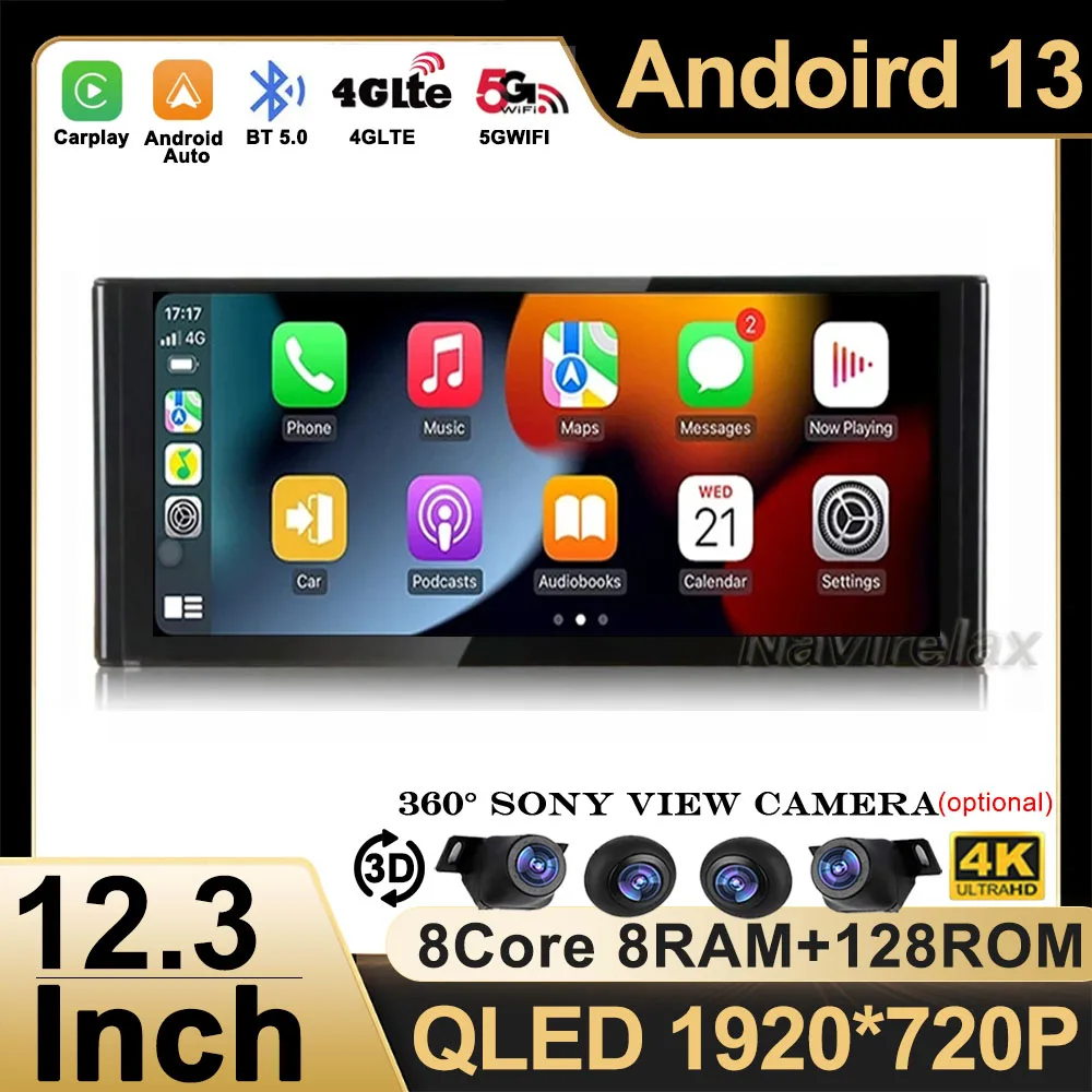 

12.3 Inch Android 13 WIFI+4G CarPlay For Audi A3 8V 2011-2020 Car Raido Multimedia Player Navigation Auto GPS Stereo 360 Camera