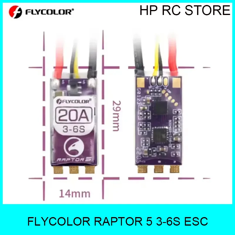 FLYCOLOR Raptor 5 20A 35A 45A 50A High Performance Multi Rotor Brushless ESC 3-6S 32-bit G701 PWM 128K Suitable for RC FPV Drone