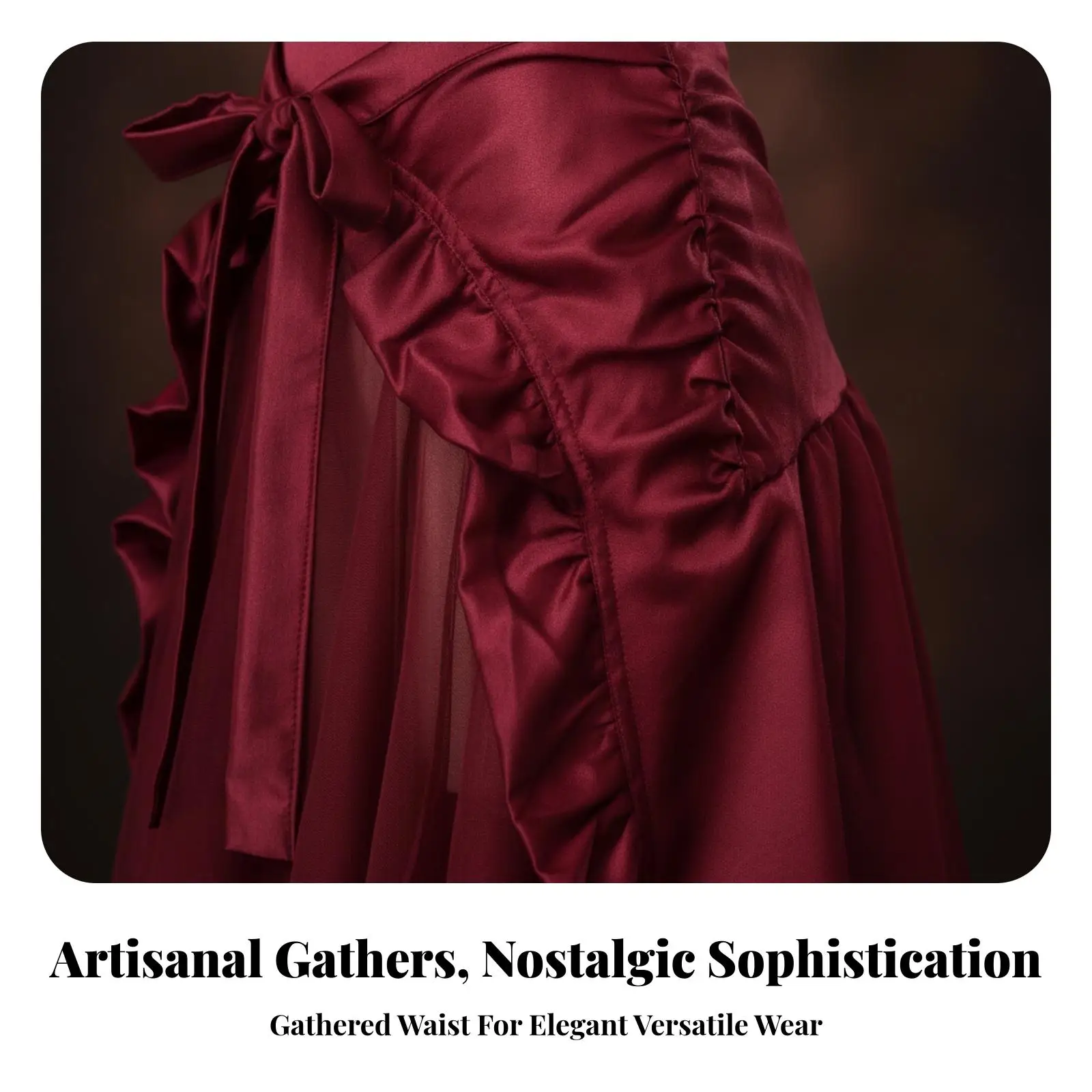 Vintage Women Pirate Midi Skirt Asymmetrical High Waist Layered Design Front Tie Bow Flattering Silhouette Polyester Casual