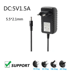 변압기 충전기 AC 전원 어댑터, DC 5V 1.5A, 5V 1500mA, DC5.5 x 2.1mm