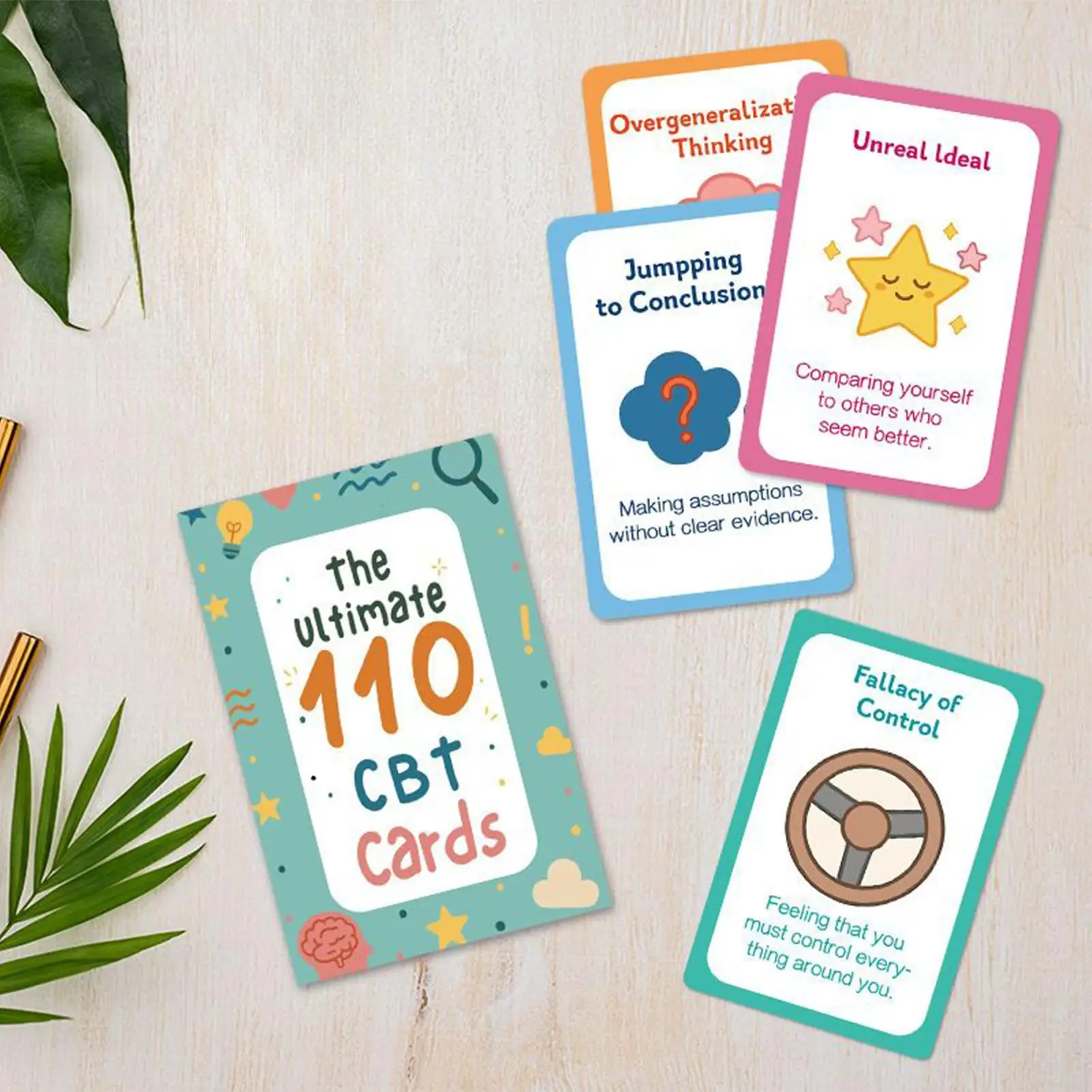Cartes de santé mentale 110 pièces cartes de psychologie pour adolescents fournitures de gestion émotionnelle pour adultes adolescents étudiants personnels