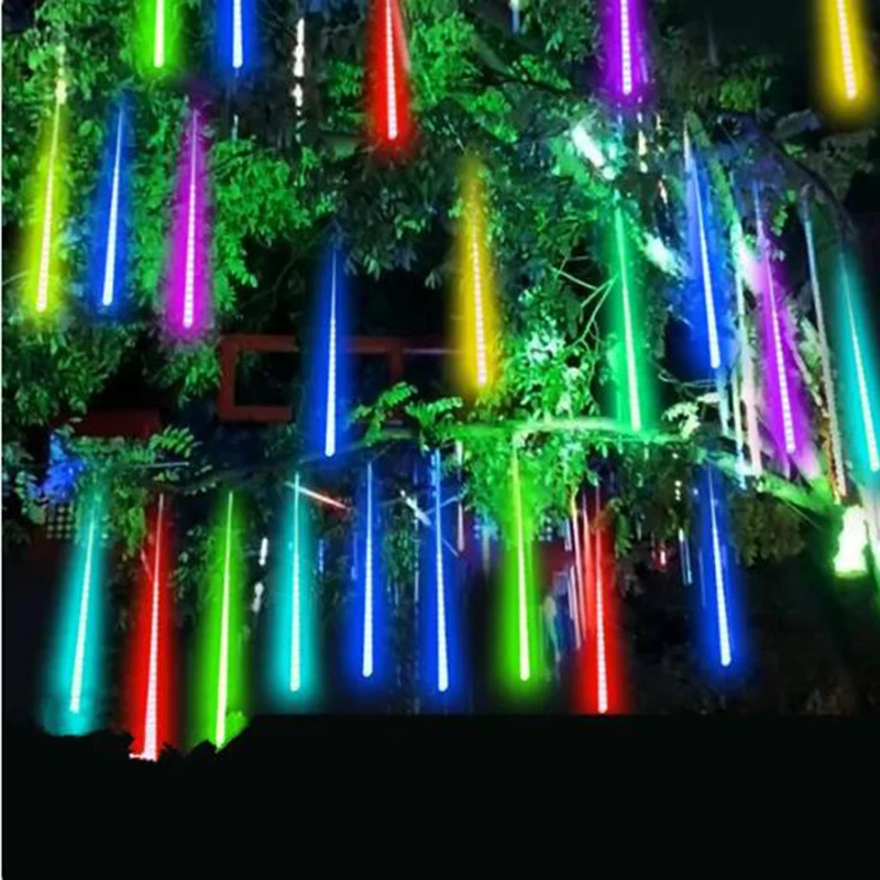 30cm 50cm 80cm 2835 Led meteor tube shower rain lights outdoor Christmas tree lights white blue RGB 10 tubes/set