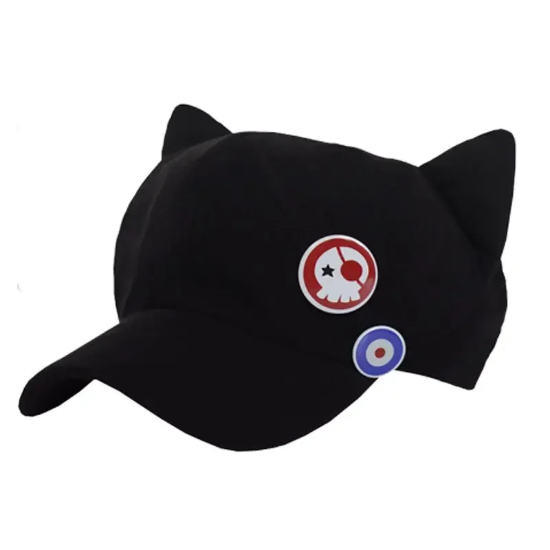 Eva Asuka anime hat cat ear cute black plush baseball cap anime costumes hats