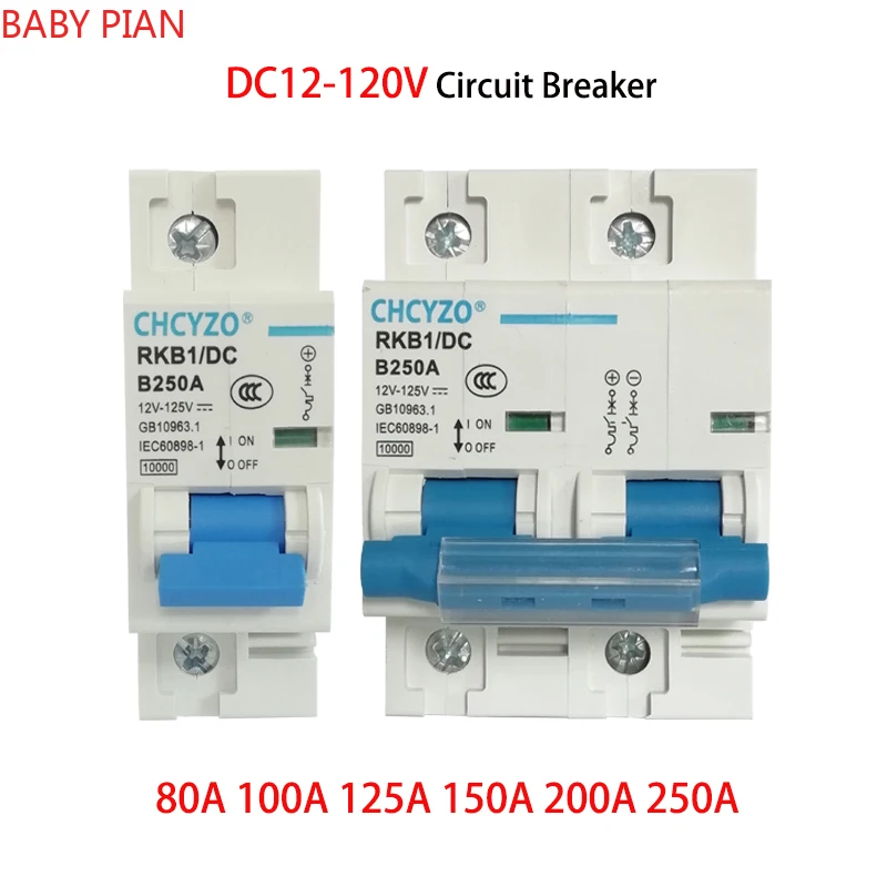 1P 2P Wyłącznik DC 12V 24V 36V 48V 60V 72V 96V 120V Ogniwa słoneczne Wyłącznik akumulatorowy RV 80A 100A 125A 150A 200A 250A