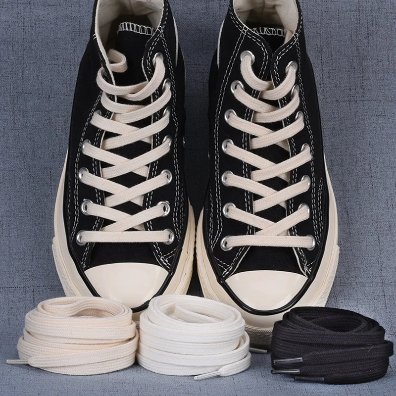 Klassische Baumwoll-Schnürsenkel, hochwertige, flache Schnürsenkel für Sneaker und Canvas-Schuhe, Länge 100 cm/120 cm/140 cm/160 cm, 1 Paar/2 Paar. – Detail 3