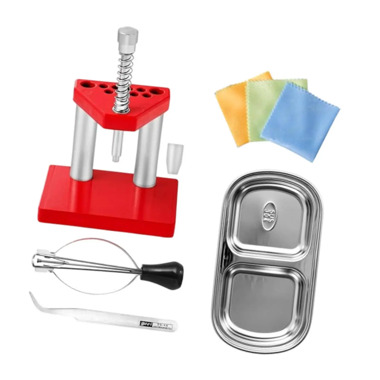 Portable Watch Puller Remover Kit with Cleaning Cloths and Tweezers for Watchmaker Tools Repair