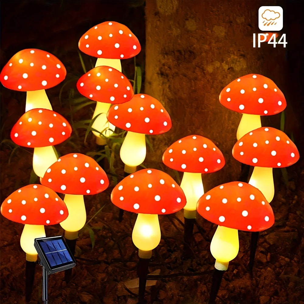 

Outdoor Garden Corridor Lights, 1 Pull 8 Solar Mushroom Lights Outdoor Decoration, Outdoor, 8 Modes Garden Rail Landscape Courtyard Autum Holiday Rail Lights, Autum Holiday Holiday Decoration, Holiday Season, Thanksgiving, New Year Gifts, Ip44 Anti-Splash