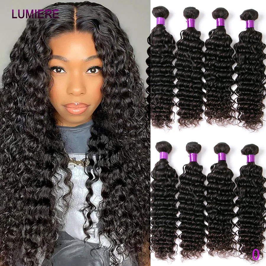 

100% натуральные человеческие волосы, 36 дюймов, глубокая волна, необработанные волосы, наборы для наращивания, 3-4 пучка, черные бразильские натуральные волосы, класс 20A