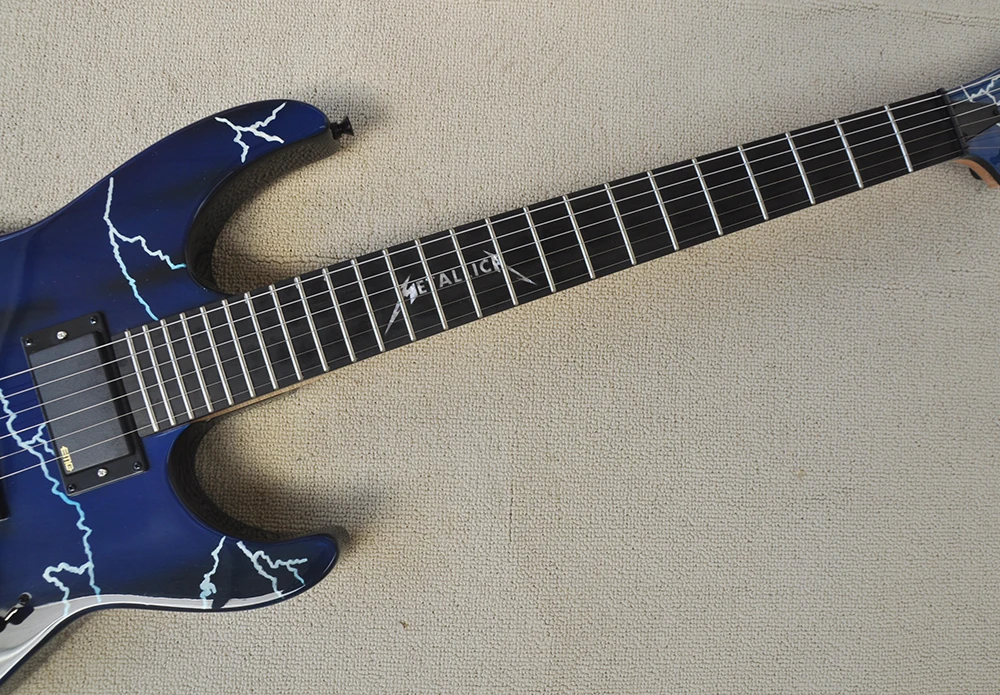 6 Strings Strings Through Body Electric Guitar with 24 Frets,Rosewood Fretboard,Can be Customized