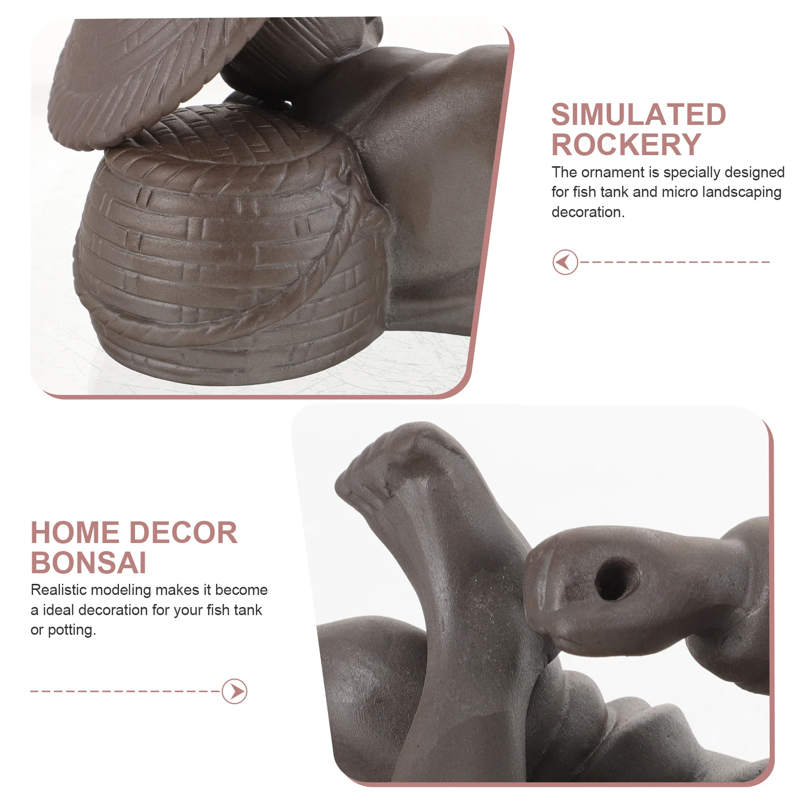 

Mini Ceramic Fisherman Statue Simulation Fish Tank Ornament Realistic Durable Micro Landscape DIY Home Office Decoration