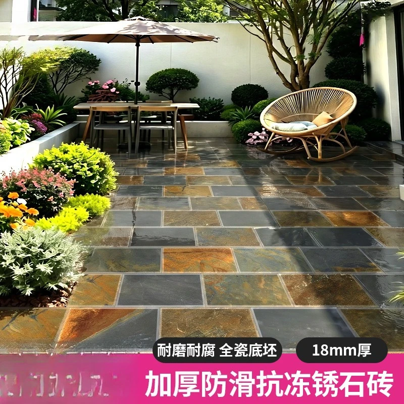 Bluestone courtyard pavement stone Outdoor yard Terrace B & B garden Ecological pavement stone villa quartz brick