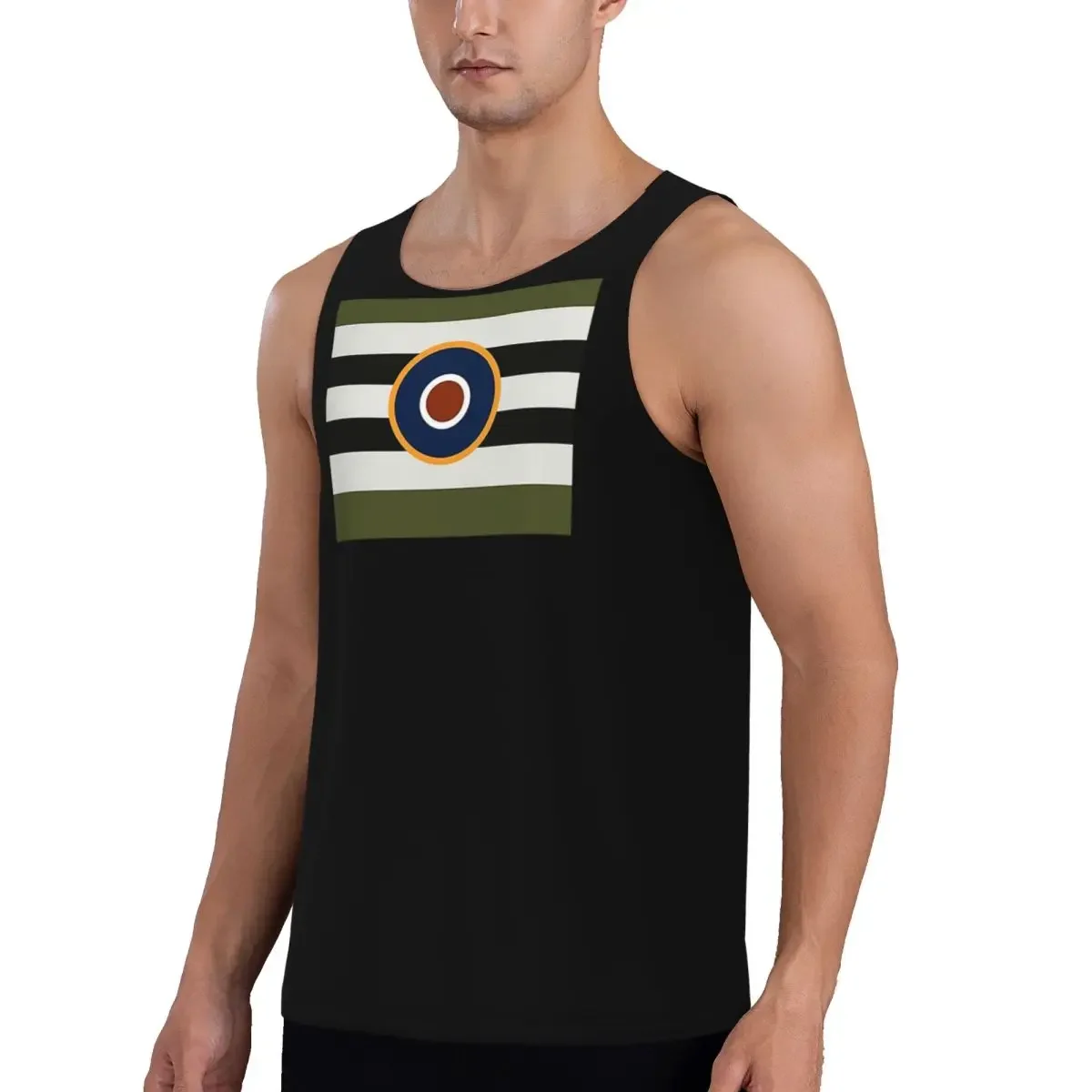 Quick Dry D-Day Stripes With RAF Roundel Gym Tank Muscle Sleeveless Shirt Bodybuilding Breathable Vest