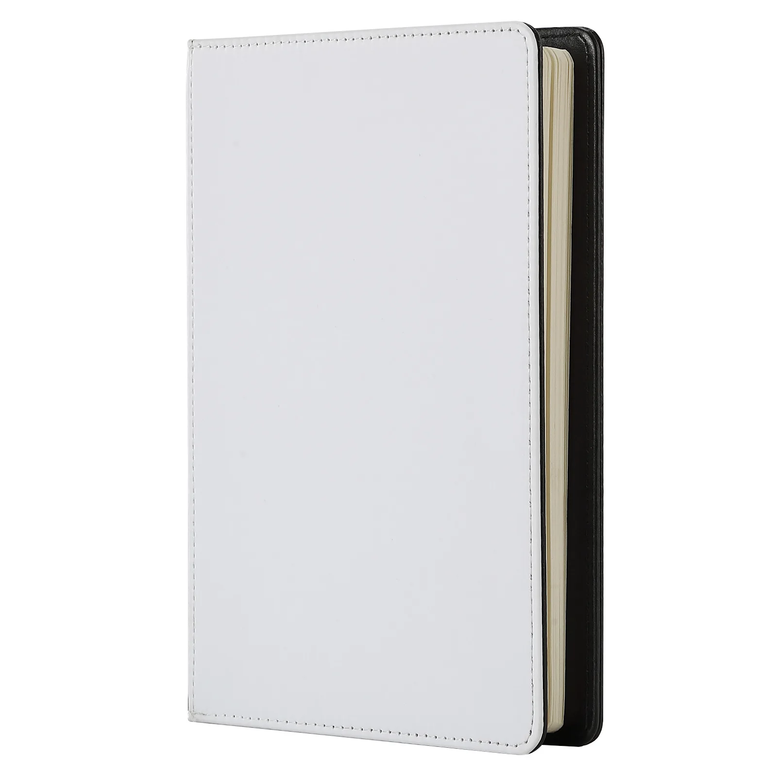 

PU Notebook Sublimation Blank Black/White Note Book A5 A6 Leather Cover Business Notepad School Supplies For Heat Transfer Print