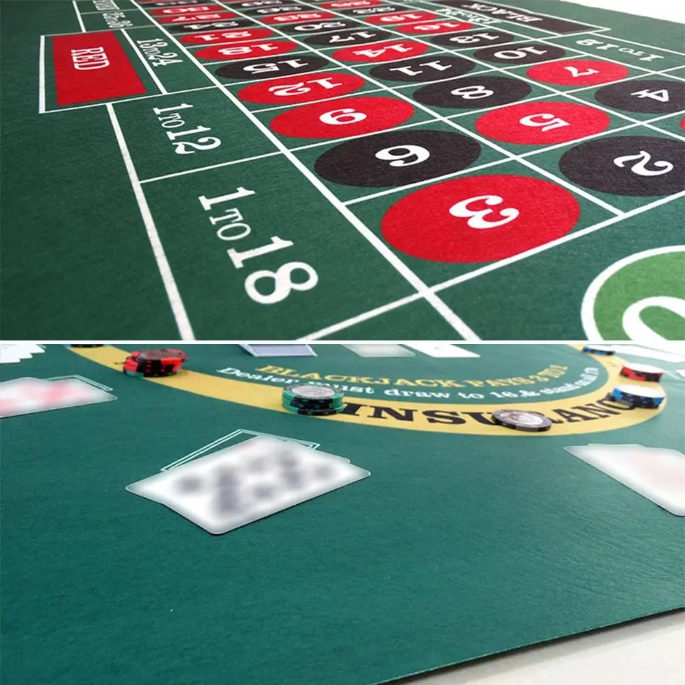 High-quality Felt Cloth Game Tablecloth 60*90CM Double-sided Poker Table Top Roulette Blackjack Casino Table Mat Casino