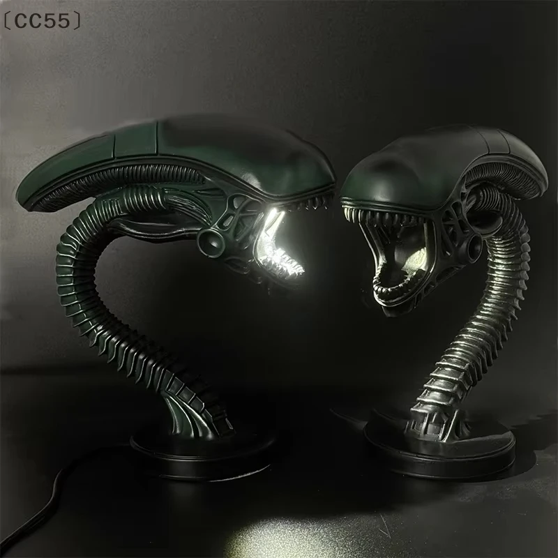 Alien Xenomorph Figuur Bureaulamp - Resin Horrorfilm Beeldje, Slaapkamer & Huisdecoratie Nachtlampje voor Sci-Fi Fans