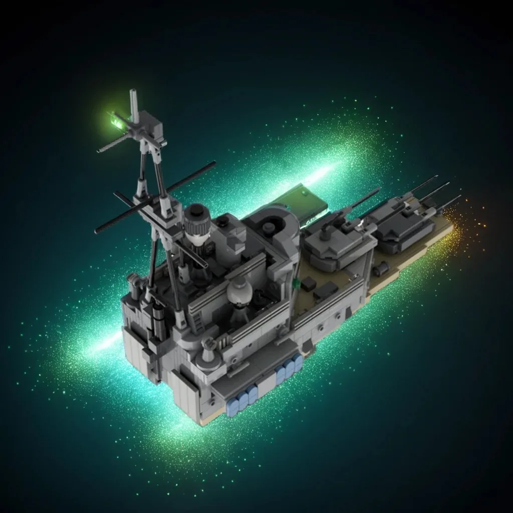 

5557 PCS MOC HMS Belfasted 1939 Refit WWII Warship Naval Vessel Model DIY Model Building Blocks Birthday Toys Gift