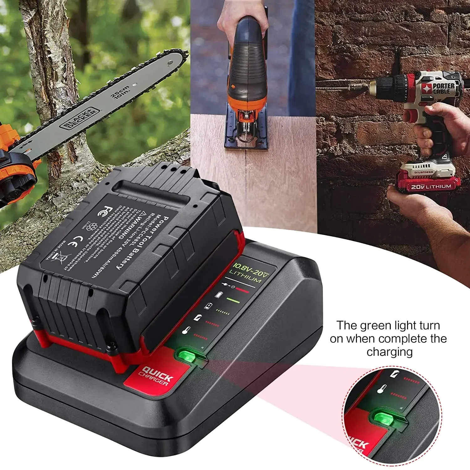 Imagem -05 - Carregador de Bateria de Lítio 18v 2a 10.820v 100-240v para Black And Decker Cabo Stanley