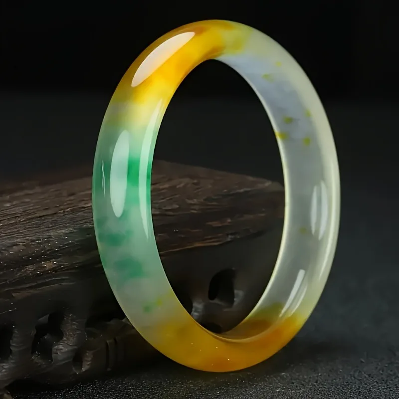 

Natural High-ice Quartzite Jade Bracelet, Classic Retro Jewelry