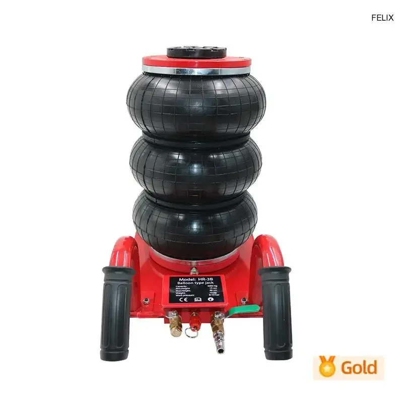 NEW 3 Tons Pneumatic Car Jack Triple-bag Air Jack Hand-end Type Car Lifting Equipment Garage Repair Shop Car Jack 15CM-40CM BB