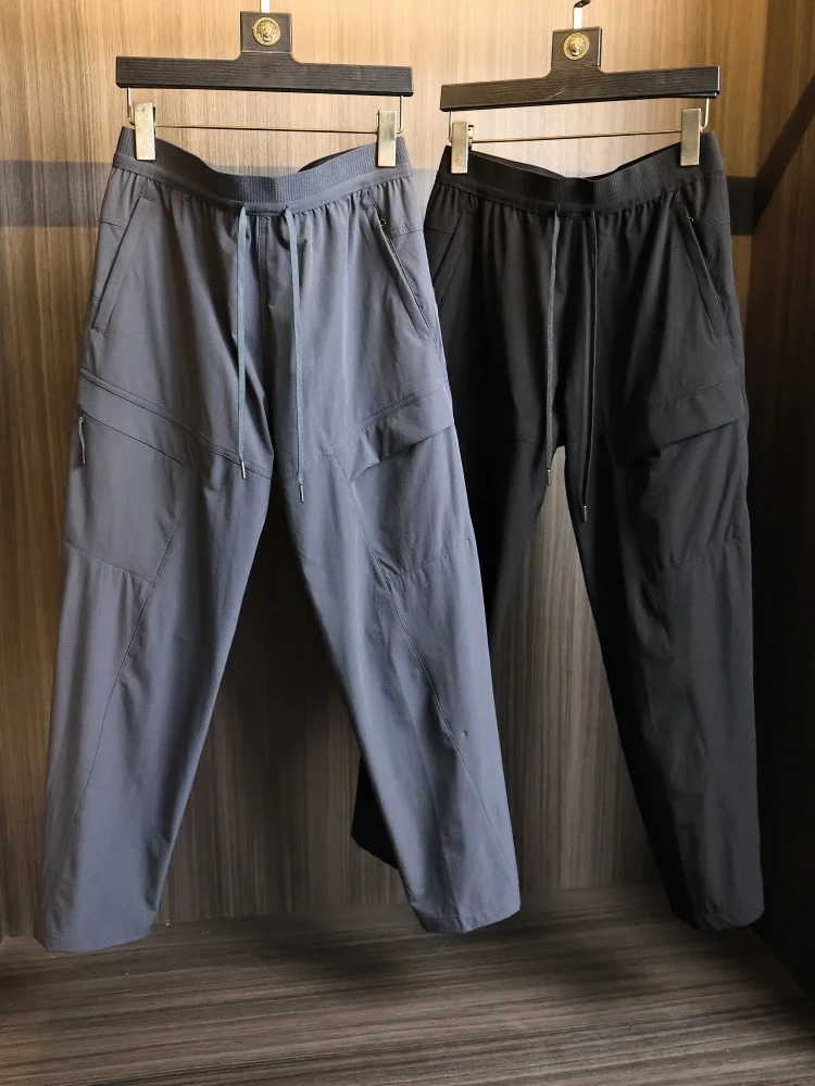 Lightweight Quick-Dry Men's  Color Elastic Casual Pants Multiple Pockets City Outdoor Style Breathable Summer Trousers