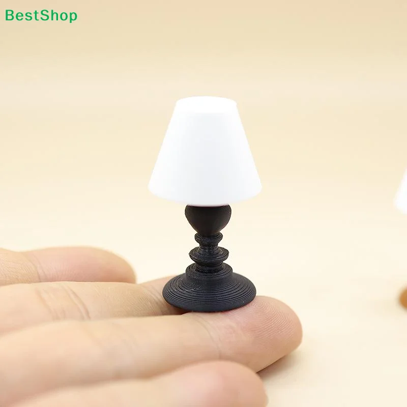 ☽Miniature Classical Table Lamp Ornament 1/12 Dollhouse Desk Lamp Model Dollhouse Decoration Building Sand Table Photo Props - view 3