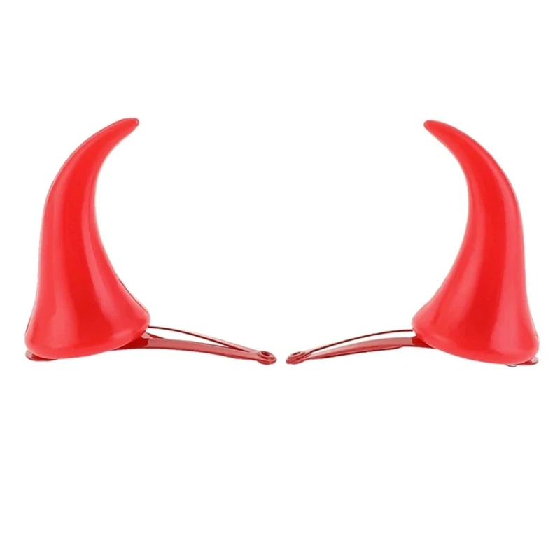 

MXMB Cartoon Ox Horn Hairpin Halloween Costume Headwear Anime Theme Nonslip