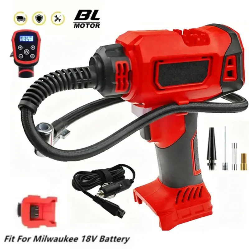 

Fit for Milwaukee 18V Battery Electric Air Pump Cordless Car Tire Automatic Inflator Handheld Air Compressor Power Tools