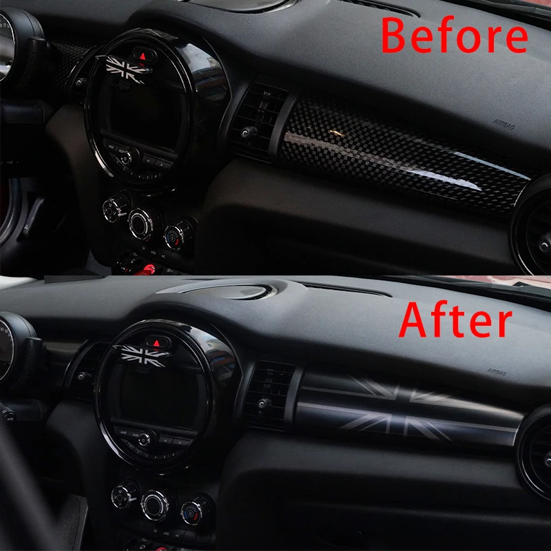 For Mini Cooper One S JCW F55 F56 F57 Union Jack Car Dashboard Trim Panel Cover Sticker Case Interior Car-Styling Accessories