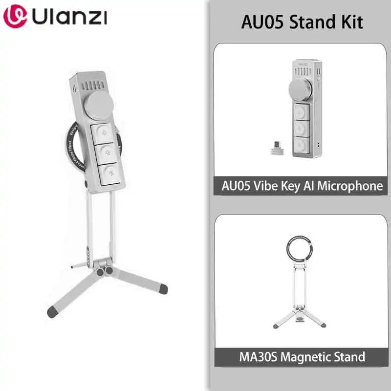 Ulanzi AU05 Vibe Key Al Spraakgestuurde Toetsenbord Handmicrofoon voor Chatgpt Claude Gemini AI Coderen Videobezittingen Bureau Werk