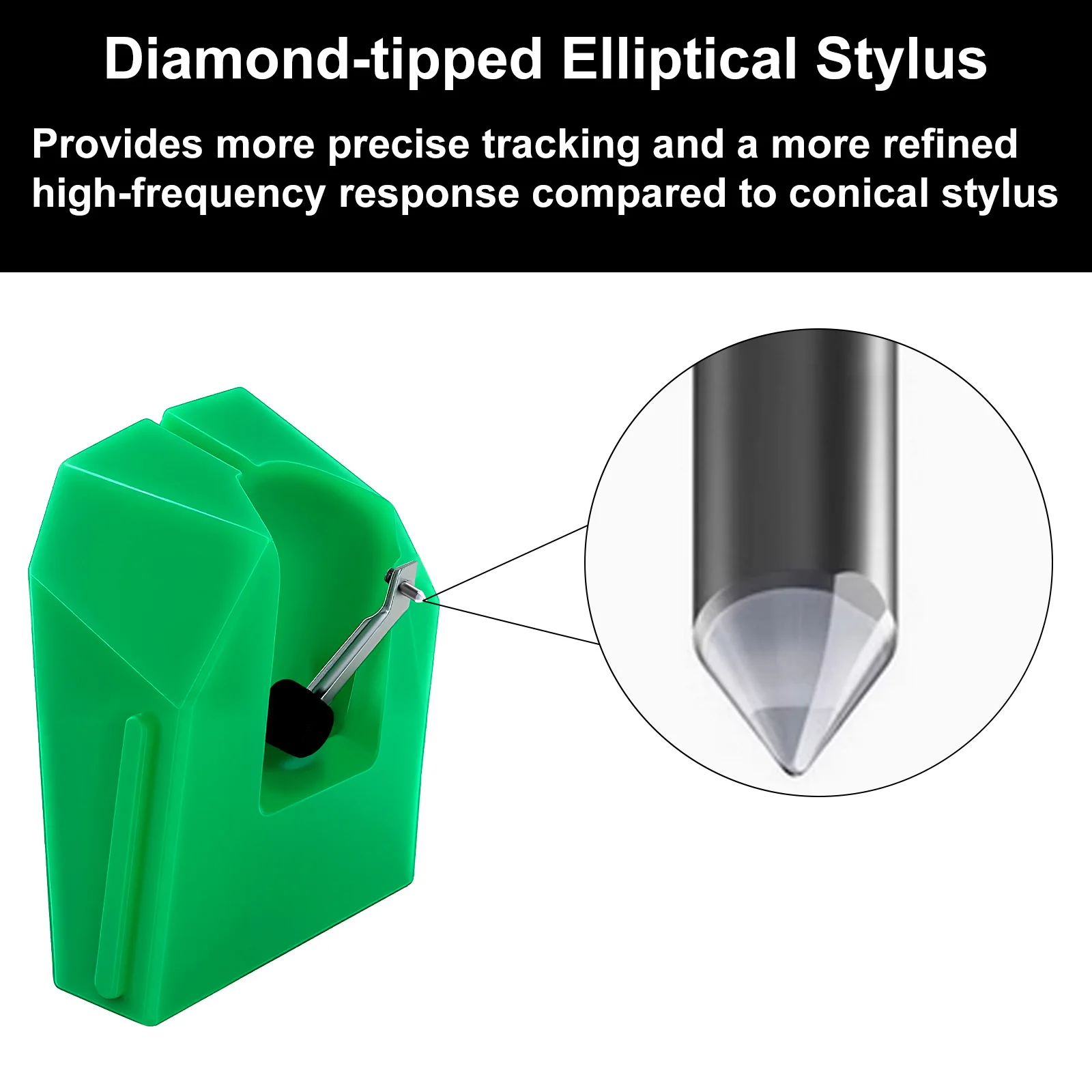 Record Player Needle Replacement for AT-VMN95E Stylus,Elliptical Turntable Needle for Audio-Technica AT-LP120X image 2