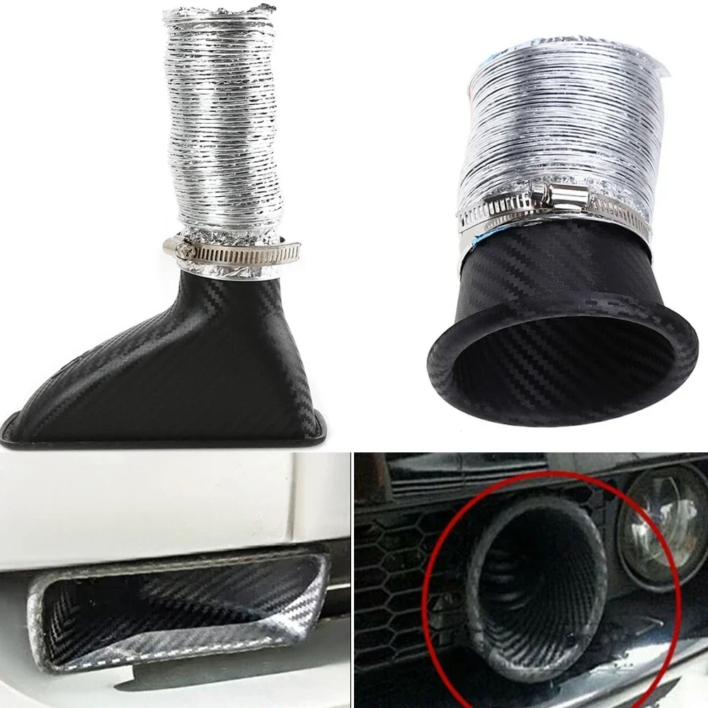 Universal ABS Turbine Air Intake Funnel Pipe Kit 1Pc For Car Front Bumper Admission Air Inlet