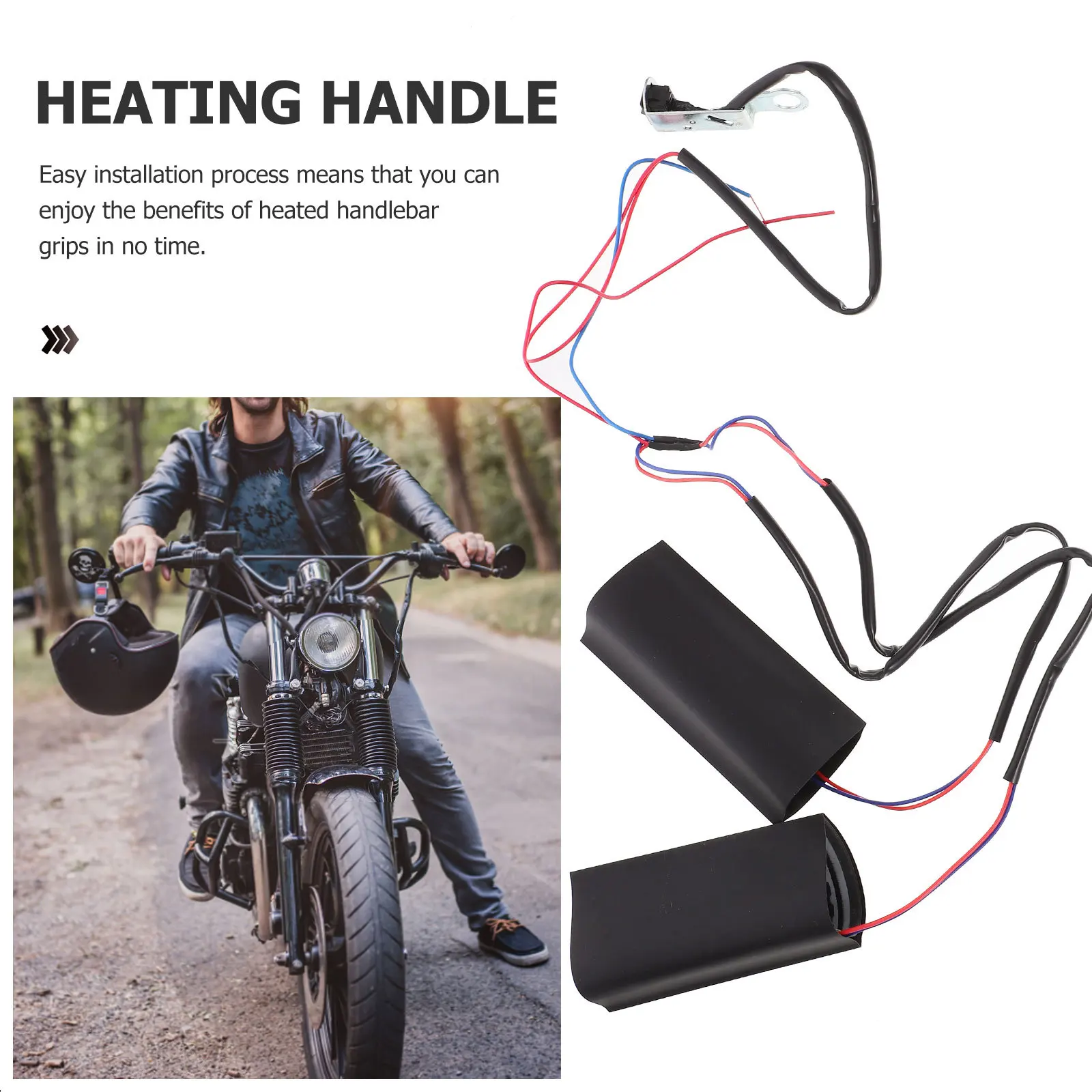 

1 Pair Electric Heated Handlebar Covers Universal 12V Motorcycle Heating Grip Covers Winter Riding Warmth Tool Motorbike Parts