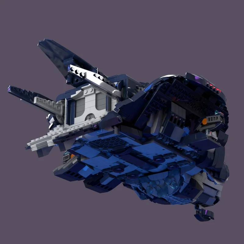 1489pcs MOC Space Ru'swum-pattern 'Phantom' Warrior Transport Halo Model Toy Building Blocks Architecture Christmas Gift Display