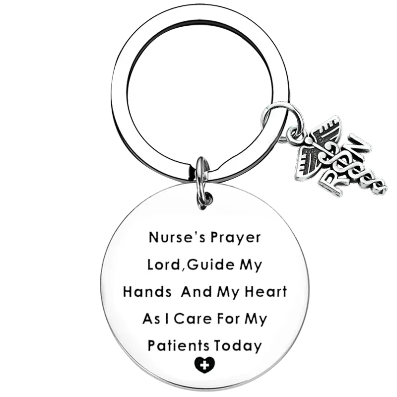 Nurse's Prayer Keychain Medical Gift Nursing Key Rings Nurse Graduation Jewelry