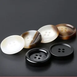 50Pcs 4-Holes Classic Brown/Black Resin Buttons for Jacket Trench Coat Sweater with Timeless Design Sewing accessories wholesale