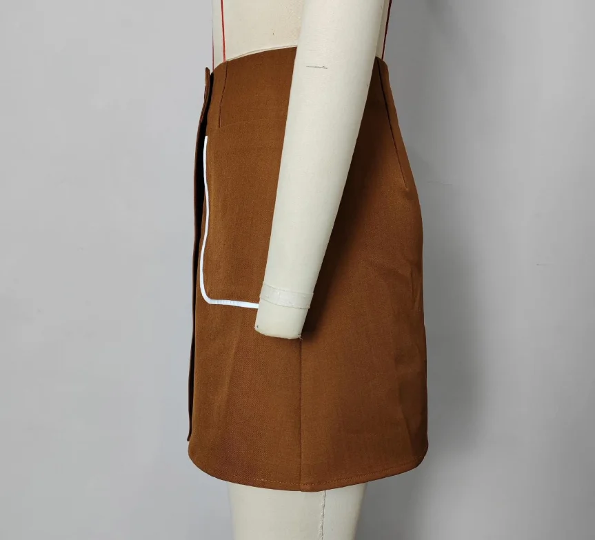 

Skirt for Women 2025 Spring Summer Solid Color Fashion New A-Line High Waist Pocket Design Casual Slimming Daily Mini Skirt