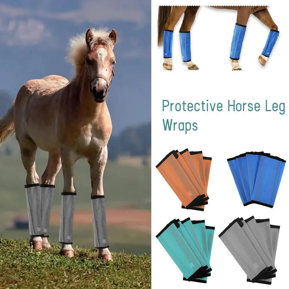 1set Mesh Fly Boots For Horse Breathable Horse Leg Protective Cover Horse Leg Leggings Guard Preventing Flies Mosquitoes Bites