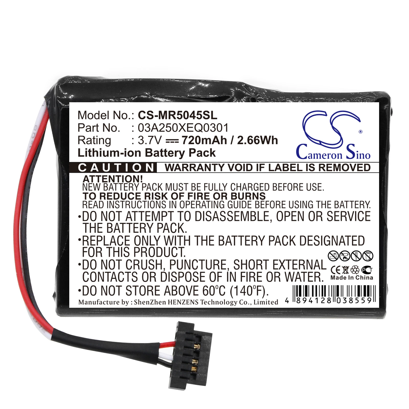 

Li-ion GPS Navigator Battery for Magellan,3.7V,720mAh,RoadMate 5045-LM RoadMate 5045LM,03A250XEQ0301