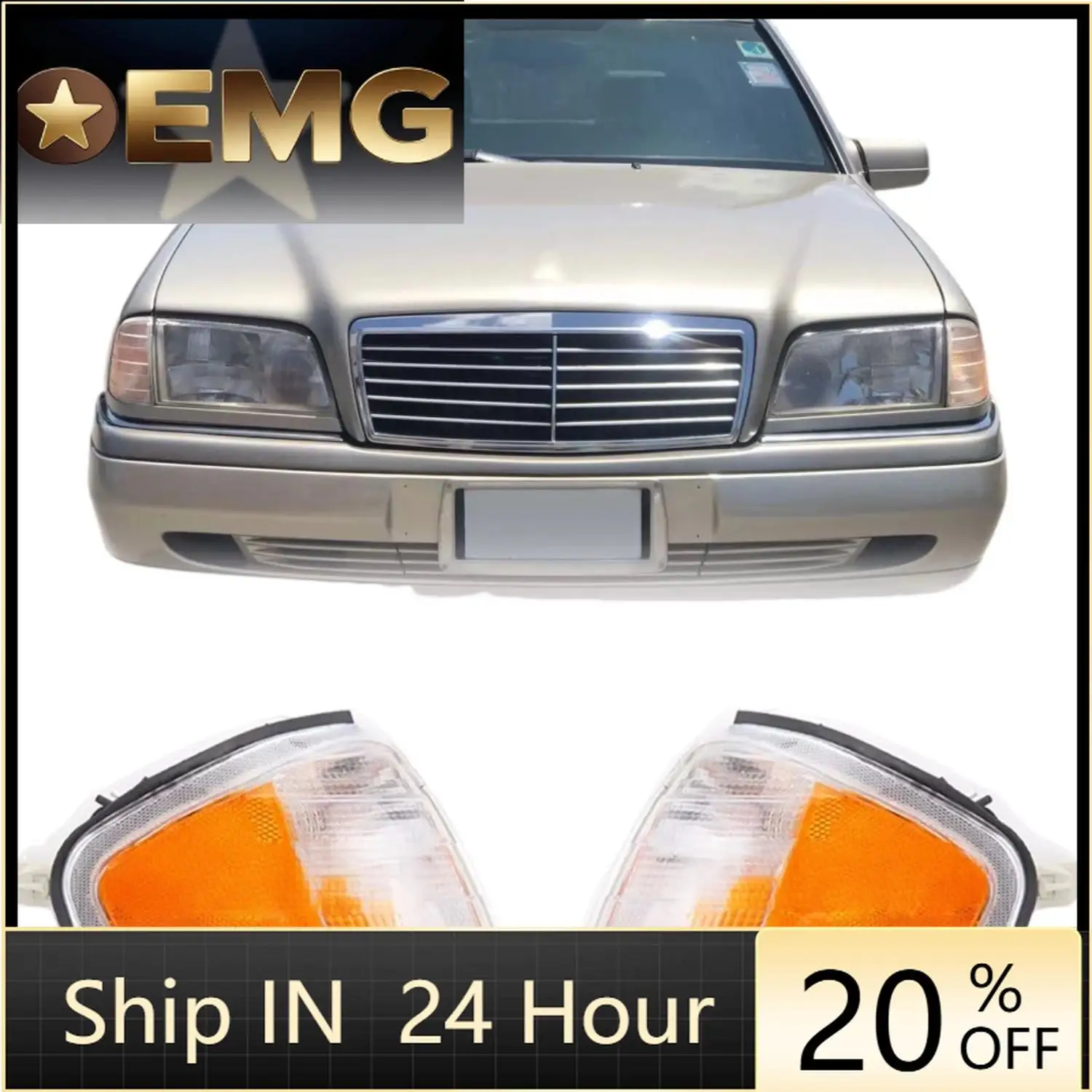 

Угловой указатель поворота, фара янтарного цвета 2028261143 2028261243 для Mercedes Benz C Class W202 1994-2000, автомобильные фары в сборе