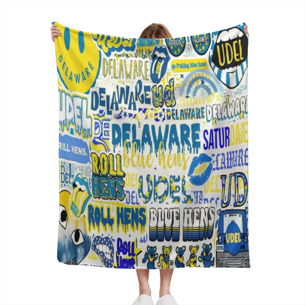 

Delaware collage design Thin Blanket Fluffy Soft Bedroom Decor Sofa Blankets Comforter Home and Decoration Summer Blanket