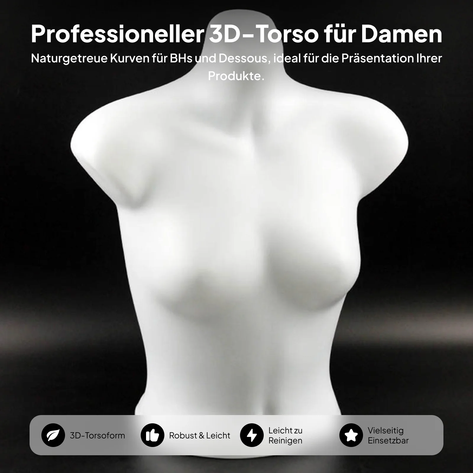 Female Mannequin Torso Realistic Upper Body Display Stand Lingerie Manikin for Clothing Boutique Store Window Showcase