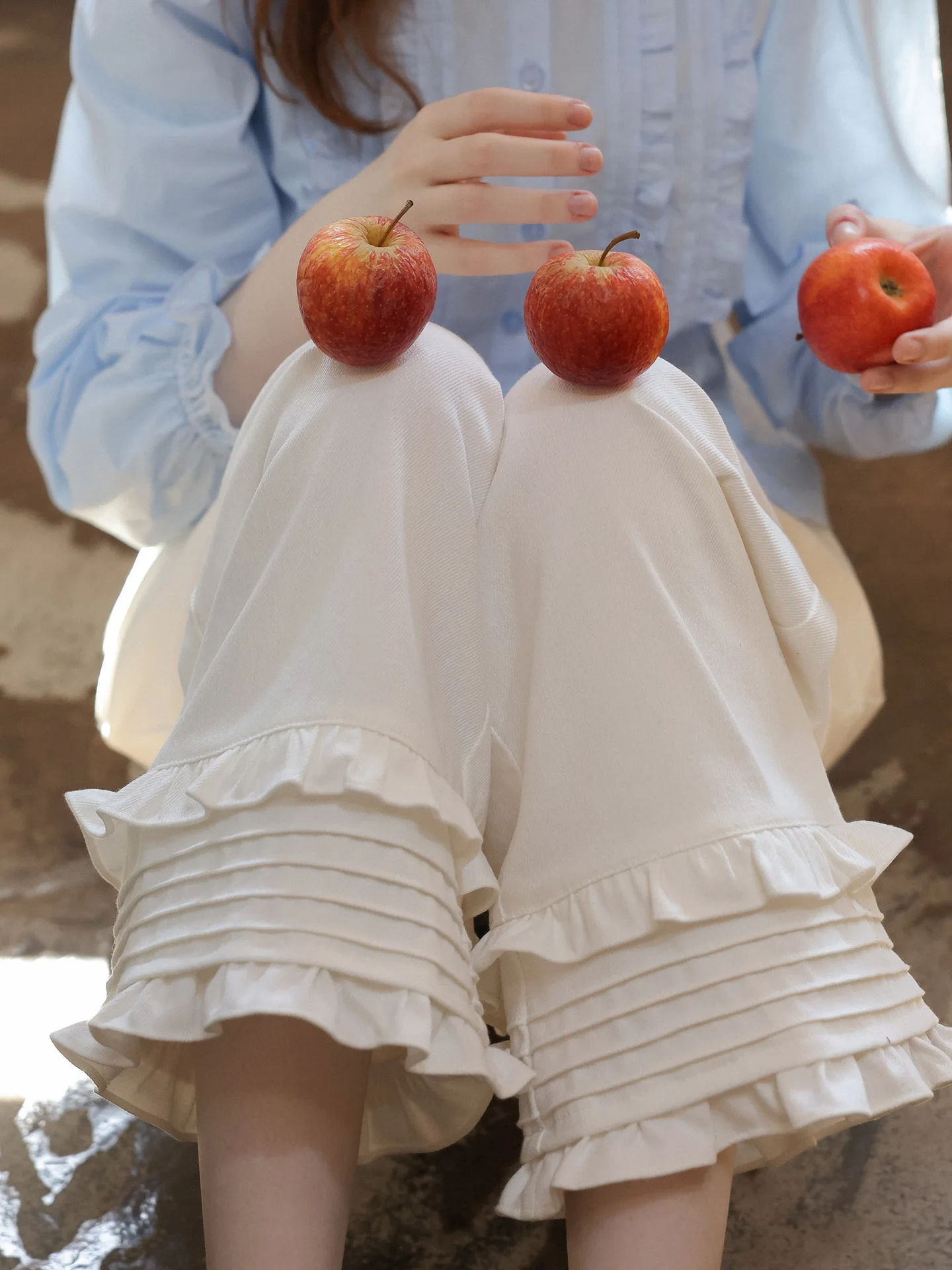 High Waist Wide Leg Denim Pleated Loose Casual Pants Korean Style Ear Look Pants Commute Style Pure Color Straight Tube Pants